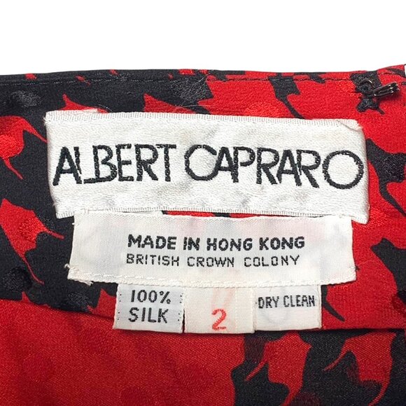 VINTAGE 1980's Albert Capraro Silk Checkered Houndstooth Dress - Picture 8 of 8